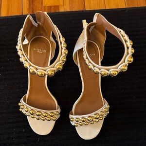 Givenchy White Heels with Gold Accents